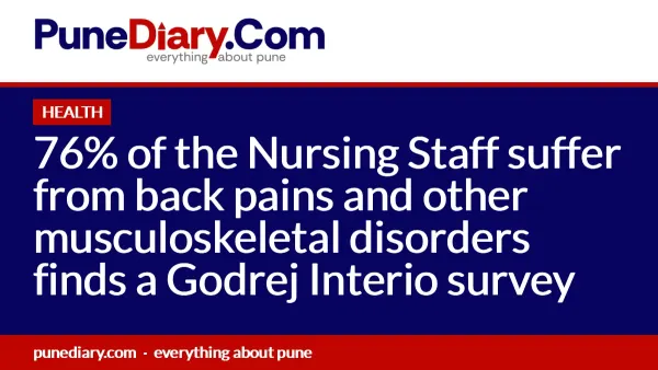76% of the Nursing Staff suffer from back pains and other musculoskeletal disorders finds a Godrej Interio survey