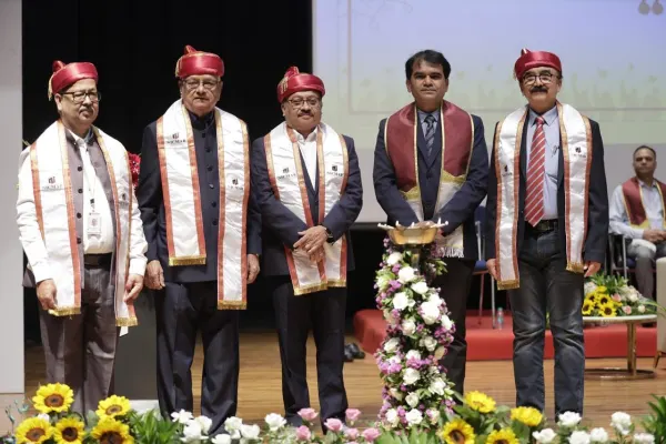 Dignitaries at the 3rd Convocation Ceremony of NICMAR University, Pune, 2026