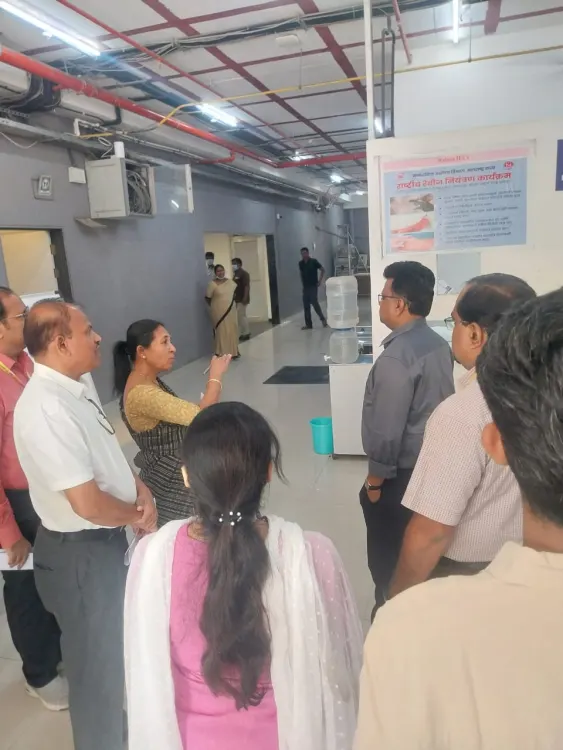 PMC Commissioner Naval Kishor Ram and officials at Dr. Naidu Hospital, Baner
