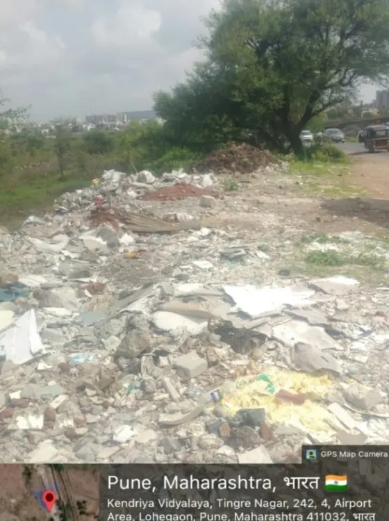 Before: construction debris near Tingre Nagar