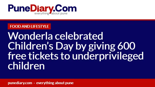 Wonderla celebrated Children’s Day by giving 600 free tickets to underprivileged children